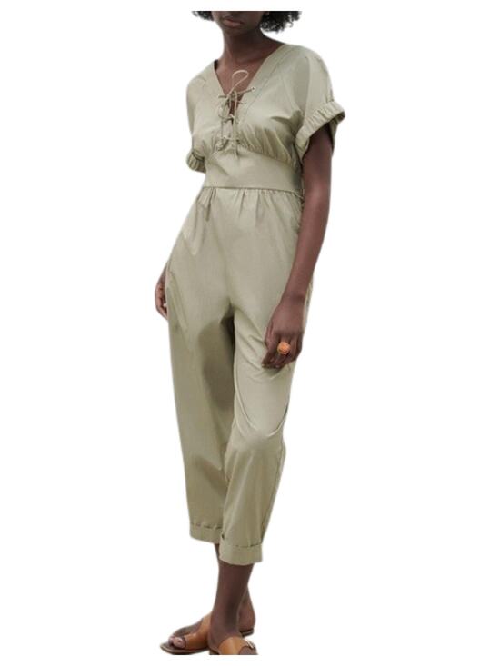 Zara Pants - Zara Jumpsuit Women’s Medium Olive Green Utility NWT Safari Straight Leg Pockets